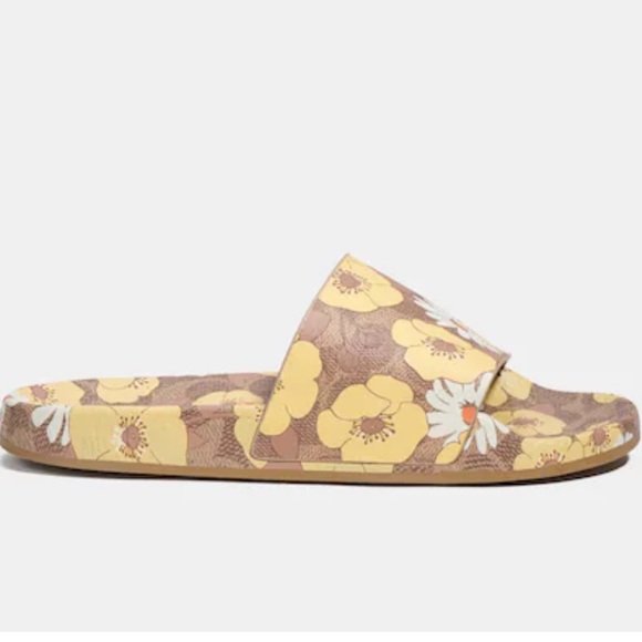 NWOT Coach Udele Sports Slides with floral print - Picture 2 of 4